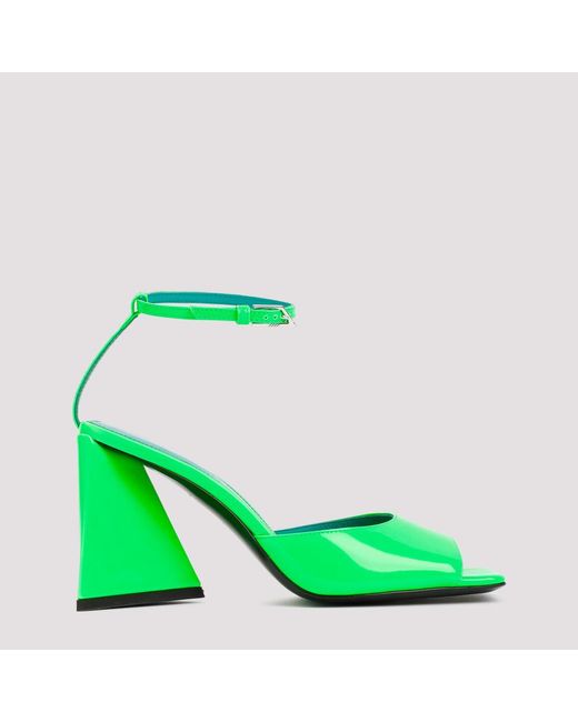 The Attico Green Leather Piper Heels