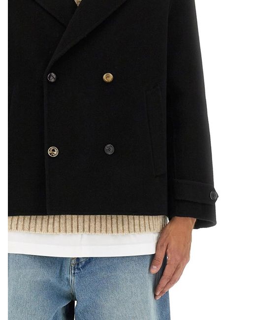 Moschino Black Double-Breasted Wool Jacket for men