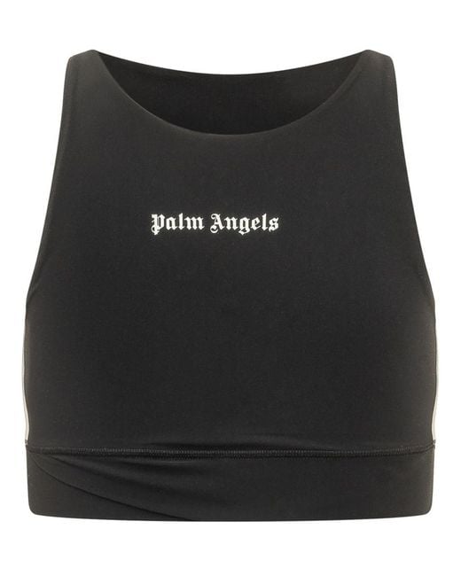 Palm Angels Black Solid Boat Neck Top