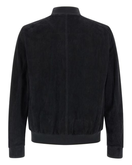 Moorer Blue Solid Mandarin Collar Jacket for men