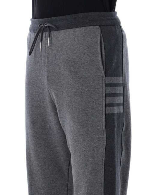 Thom Browne Black Cotton Solid Joggers for men