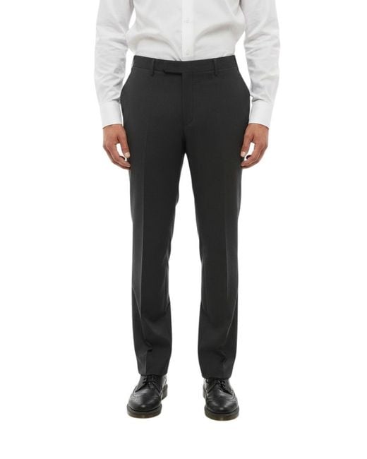 Corneliani Black Tailored Flat Front Pants for men