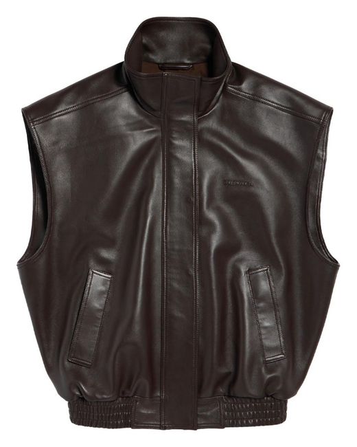 Balenciaga Black Solid Mandarin Collar Jacket