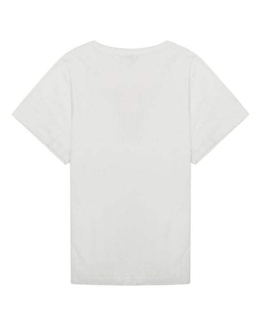 Totême White Solid Round Neck T-Shirt