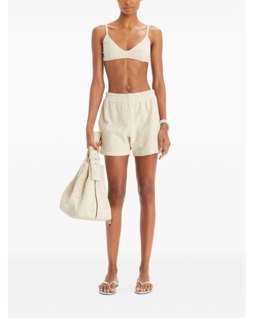 Tory Burch Natural Jacquard Sponge Shorts