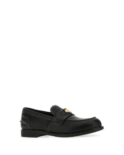Miu Miu Black Leather Loafers