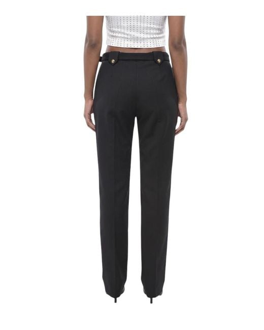 Versace Black Straight Flat Front Pants