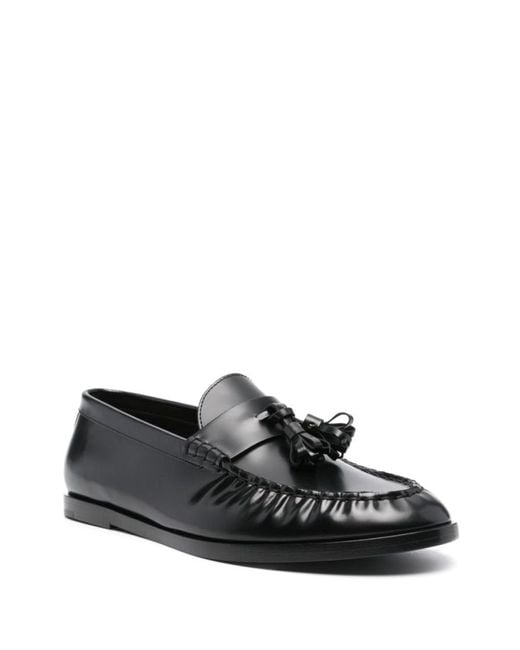 The Row Black Leather Loafers
