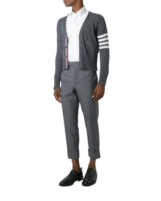 Thom Browne Gray V Neck Cardigans for men