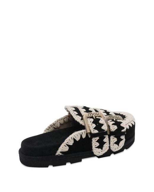 Mou Black Braided Mules