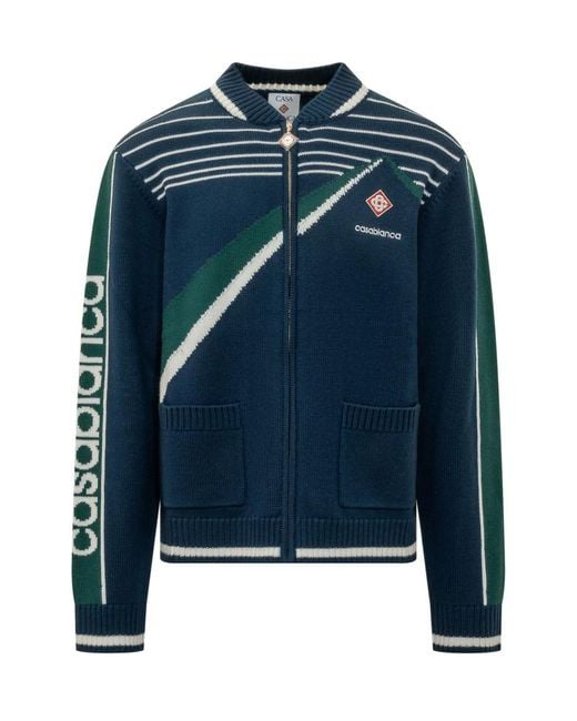 Casablanca Blue Zip-Up Jacket for men