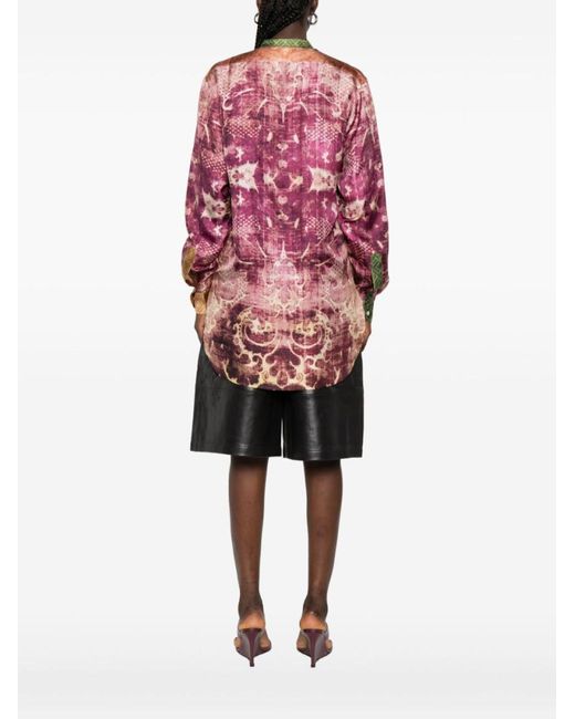 Pierre Louis Mascia Pink Printed Shirt