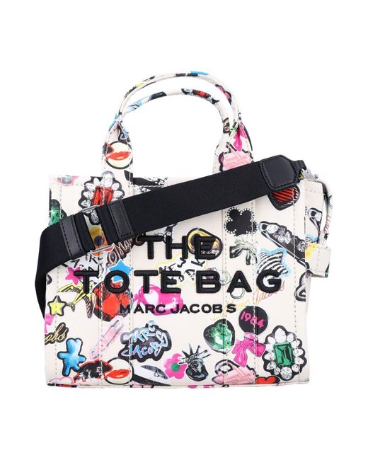 MARC JACOBS THE TOTE BAG ホワイト/ブラック Marc Jacobs Monogram Leather Tote Bag (Small, Black,White