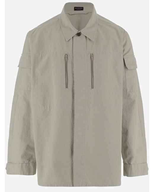 BALENCIAGA*LONG SLEEVES MILITARY SHIRT Balenciaga Long Sleeves Military Shirt in Gray for Men | Lyst
