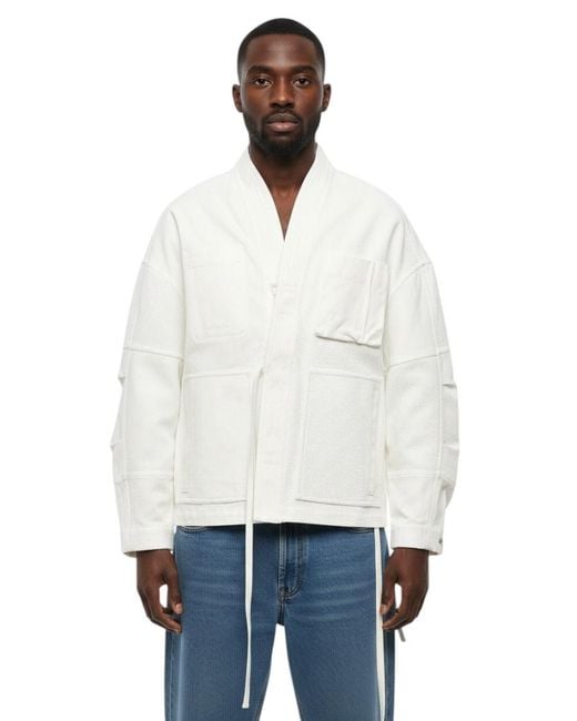 Mordecai White Shawl Neck Jacket for men
