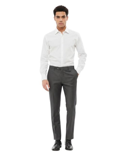 Corneliani Gray Flat Front Pants for men