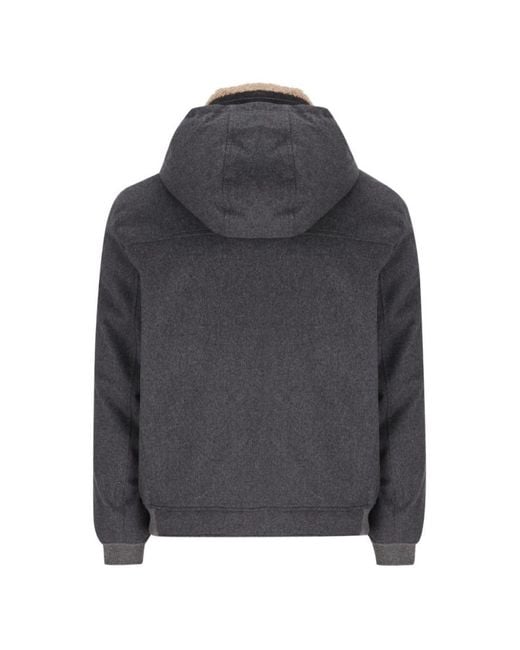 Brunello Cucinelli Gray Hood Jacket for men