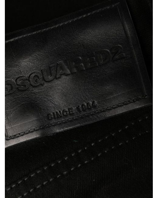 DSquared² Black Split-Cuff Flared Jeans