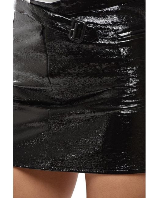 Courreges Black Solid Mini Skirt