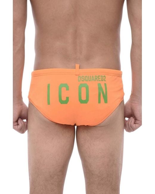 DSquared² Orange Solid Swim Brief for men
