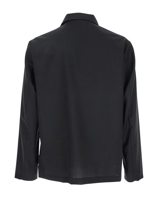Low Brand Black Classic Collar Shirt for men
