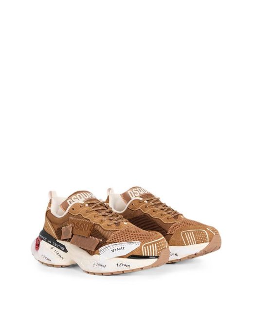 DSquared² Brown Logo Sneakers for men