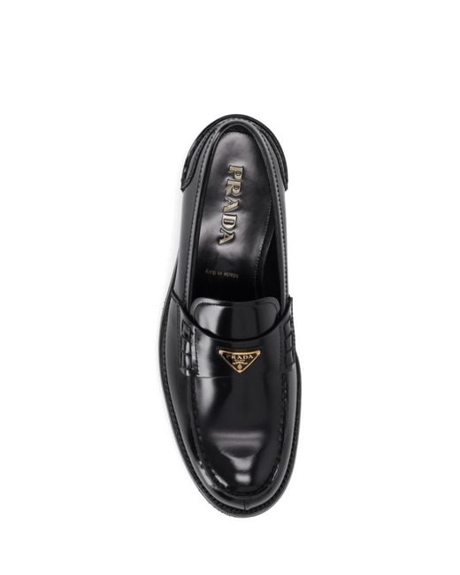 Prada Black Leather Loafers for men