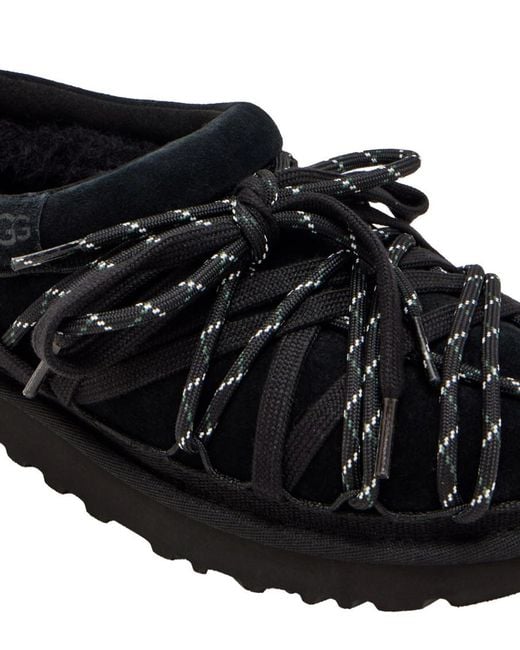 Ugg Black Lace Up Slippers