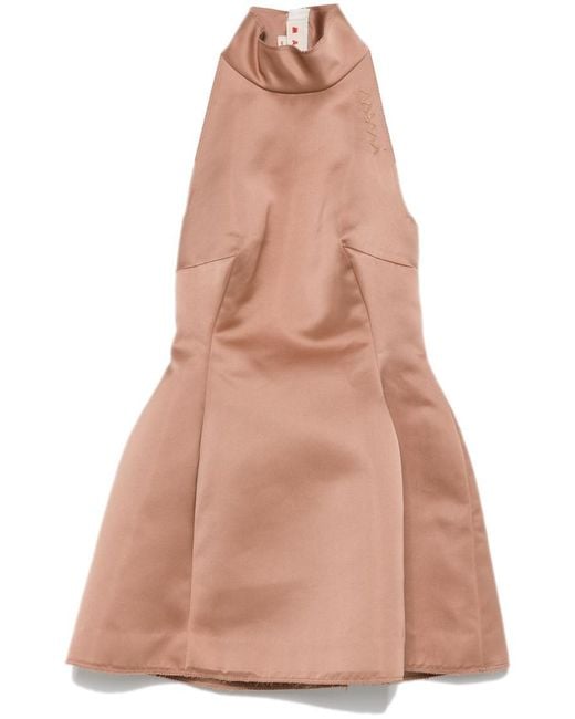 Marni Natural Duchess Satin Mini Dress