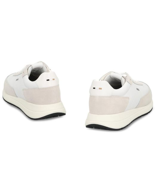 Boss White Solid Sneakers for men
