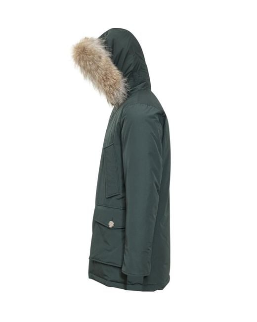 Woolrich Blue Solid Hood Jackets for men