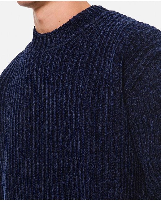 Junya Watanabe Blue Ribbed Sweatshirt for men