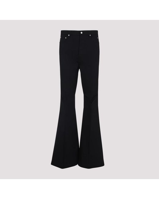 Rick Owens Black Cotton Bootcut Pants for men