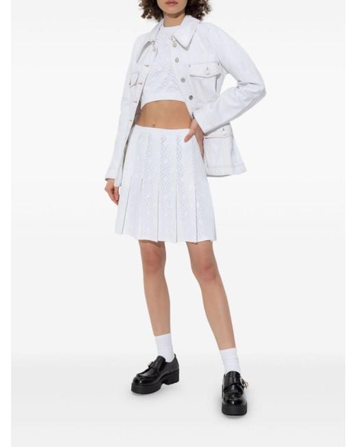 Givenchy White Pleated Skirt
