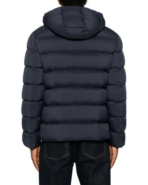 Herno Blue Quilted Hood Jacket for men