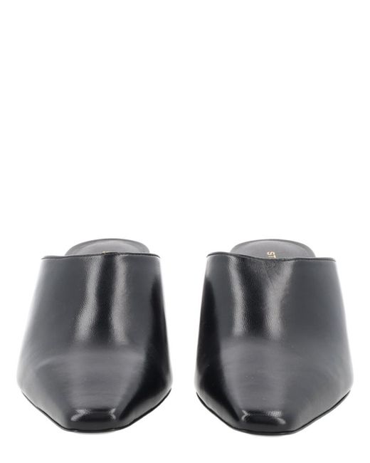 Stuart Weitzman Gray Leather Mules