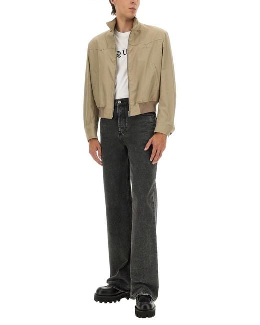 McQueen Natural Solid Mock Collar Jacket for men