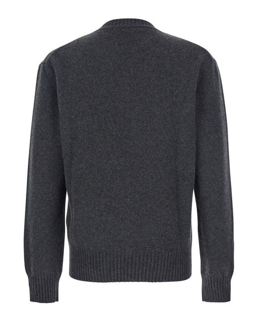 AMI Gray Logo Sweater for men