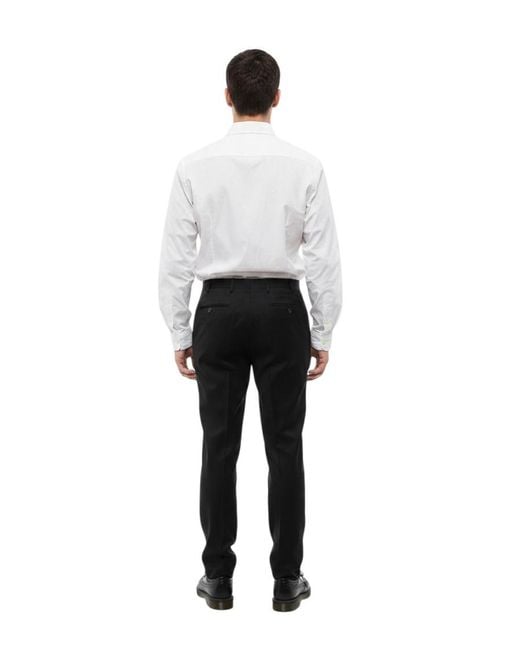 Corneliani Black Flat Front Pants for men