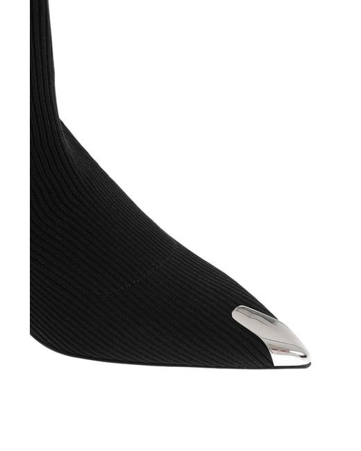 McQueen Black Sock Ankle Boots