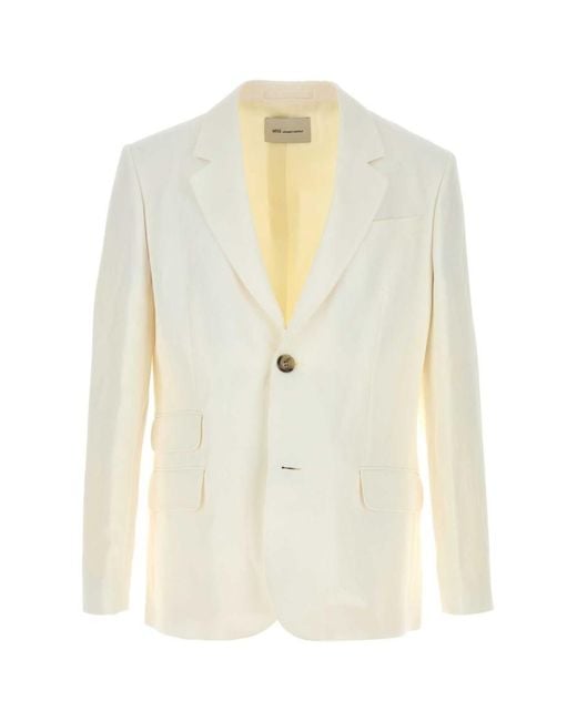 AMI White Notched Lapel Jacket for men