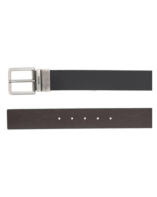 Boss Black Solid Buckle Belt for men