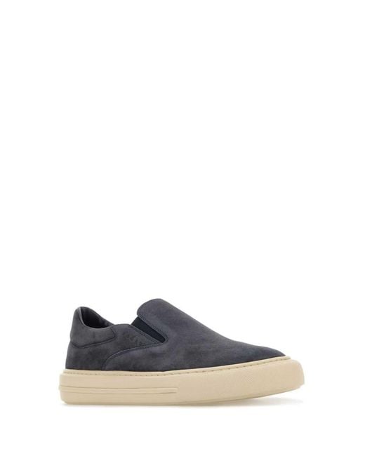 Hogan Blue Suede Loafers for men