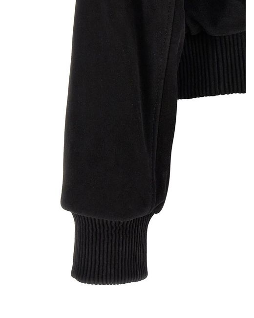 AMI Black Solid Mock Collar Jacket for men