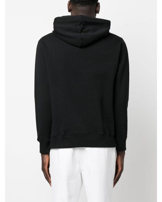 Etudes Studio Black Organic Cotton Logo Print Hoodie for men