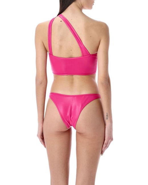 The Attico Pink Shiny Bikini