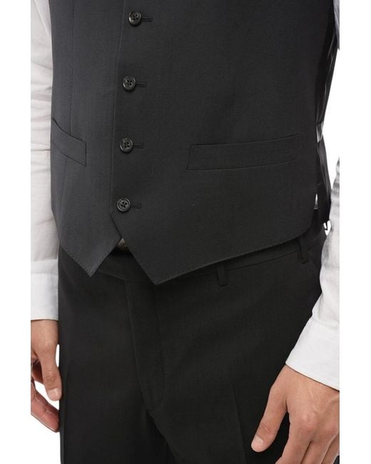 Corneliani Black Charcoal Solid Waistcoat for men