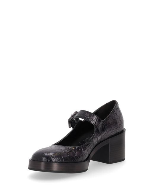 LA ROSE Black Leather Pumps