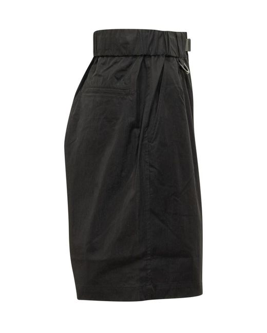 Y-3 Black Solid Shorts for men