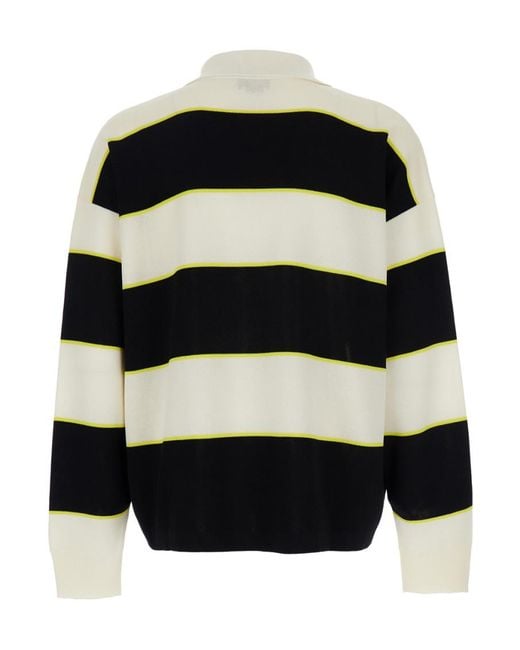 McQueen Black Stripes Logo Sweater for men